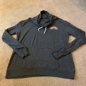 Cowl neck rainbow tunic sweatshirt